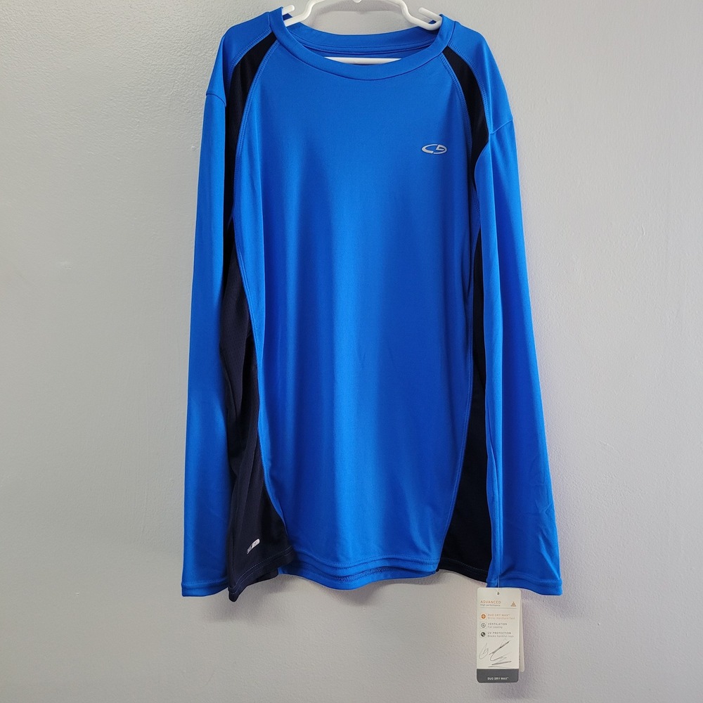 C9 by Champion Boys Blue Long Sleeve Duo Dry Max Athletic Shirt Large‎ 12-14 NWT